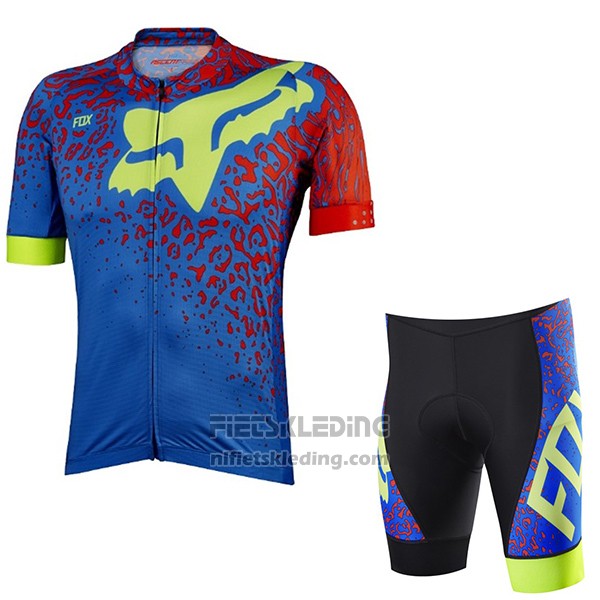 2017 Fietskleding Fox Ascent Comp Blauw Korte Mouwen en Koersbroek