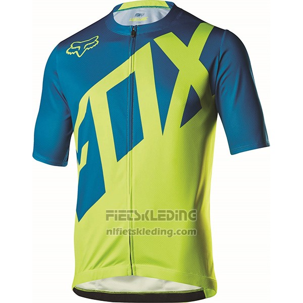2017 Fietskleding Fox Livewire Blauw en Groen Korte Mouwen en Koersbroek