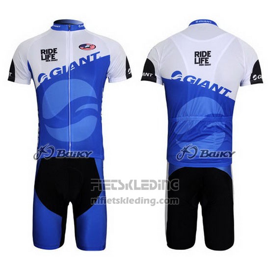 2011 Fietskleding Giant Blauw en Wit Korte Mouwen en Koersbroek