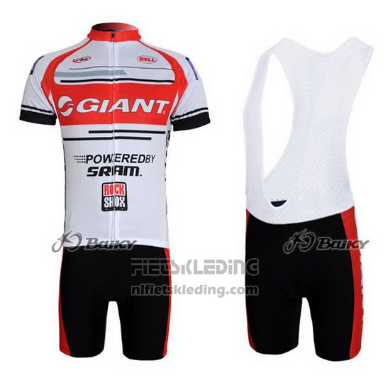 2011 Fietskleding Giant Wit en Rood Korte Mouwen en Koersbroek