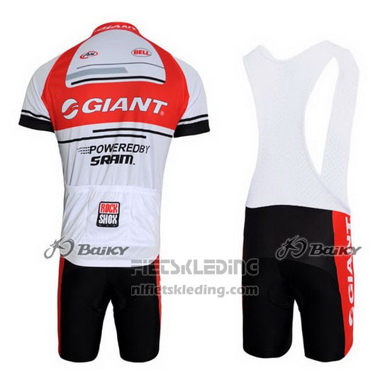 2011 Fietskleding Giant Wit en Rood Korte Mouwen en Koersbroek