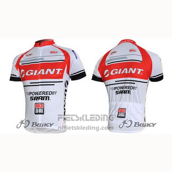 2011 Fietskleding Giant Wit en Rood Korte Mouwen en Koersbroek