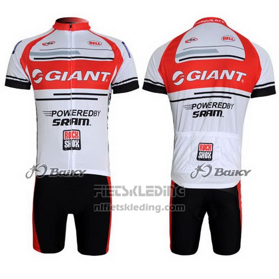 2011 Fietskleding Giant Wit en Rood Korte Mouwen en Koersbroek
