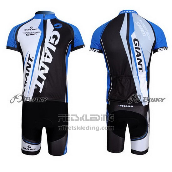 2011 Fietskleding Giant Zwart en Blauw Korte Mouwen en Koersbroek