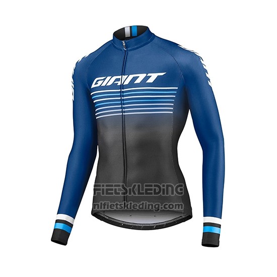 2019 Fietskleding Giant Race Day Blauw Zwart Lange Mouwen en Koersbroek