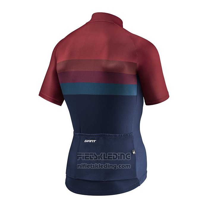 2021 Fietskleding Giant Donker Rood Blauw Korte Mouwen en Koersbroek