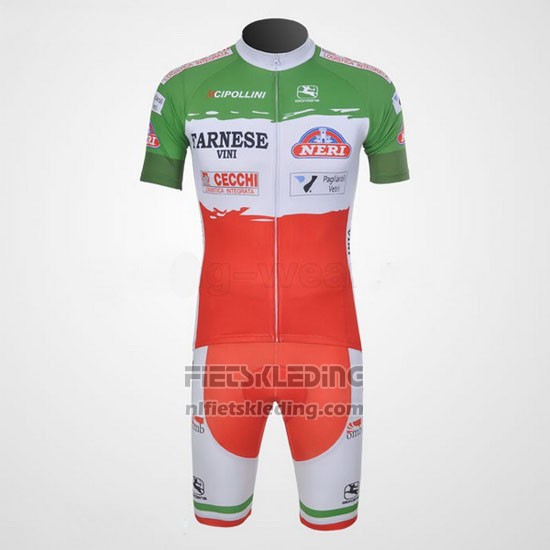 2011 Fietskleding Giordana Rood en Groen Korte Mouwen en Koersbroek