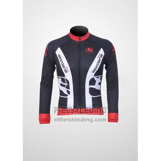 2011 Fietskleding Giordana Rood en Zwart Lange Mouwen en Koersbroek