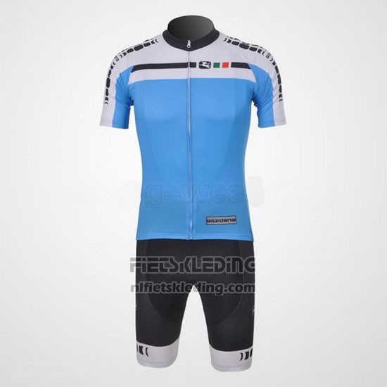 2011 Fietskleding Giordana Wit en Azuur Korte Mouwen en Koersbroek