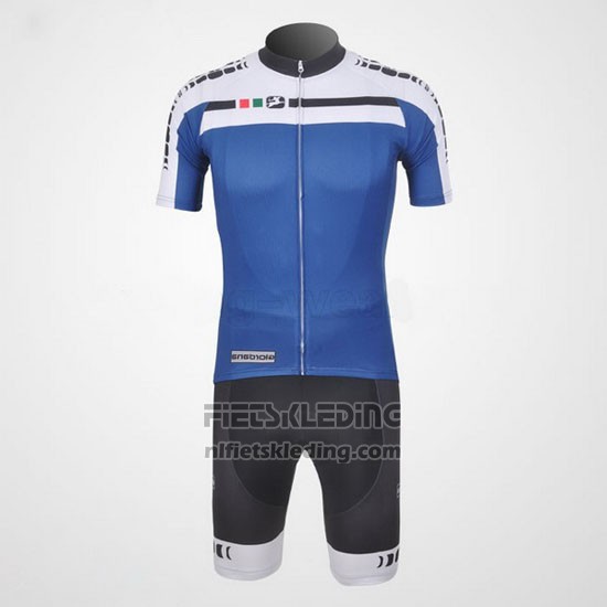2011 Fietskleding Giordana Wit en Blauw Korte Mouwen en Koersbroek