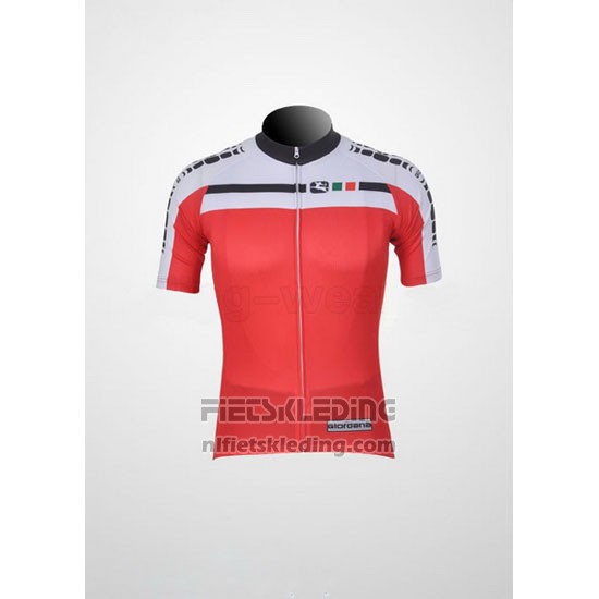 2011 Fietskleding Giordana Wit en Rood Korte Mouwen en Koersbroek