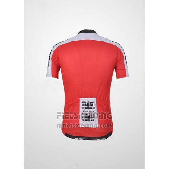 2011 Fietskleding Giordana Wit en Rood Korte Mouwen en Koersbroek