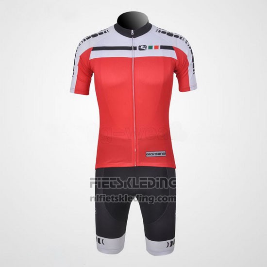 2011 Fietskleding Giordana Wit en Rood Korte Mouwen en Koersbroek