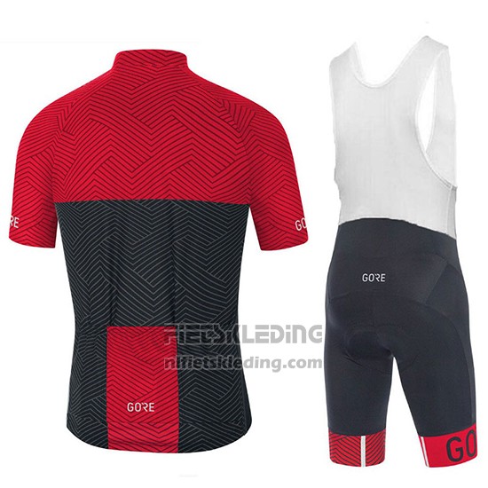 2018 Fietskleding Gore C3 Optiline Rood en Zwart Korte Mouwen en Koersbroek