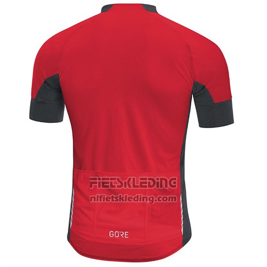 2018 Fietskleding Gore C7 CC Zwart en Rood Korte Mouwen en Koersbroek