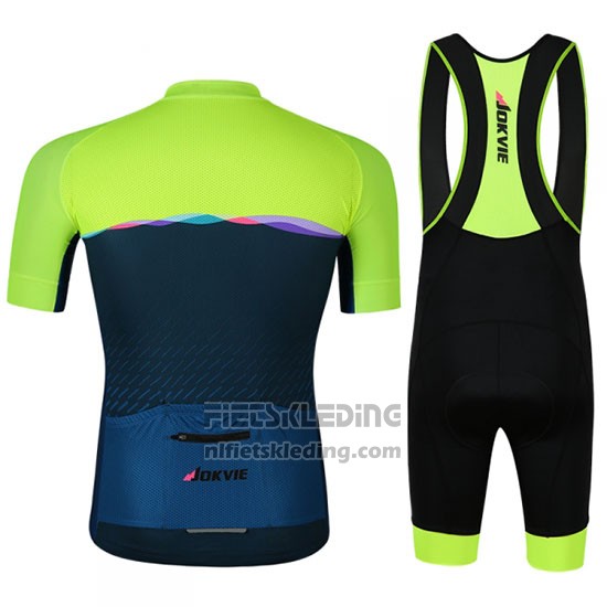 2019 Fietskleding Jokvie Groen Donker Blauw Korte Mouwen en Koersbroek