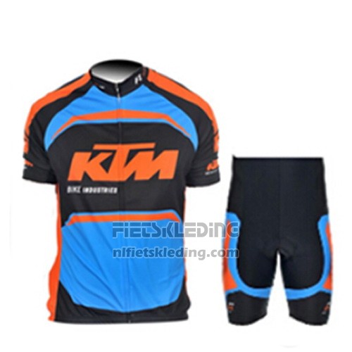 2015 Fietskleding Ktm Blauw en Oranje Korte Mouwen en Koersbroek