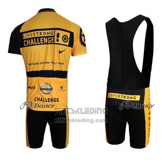 2009 Fietskleding Livestrong Geel en Zwart Korte Mouwen en Koersbroek
