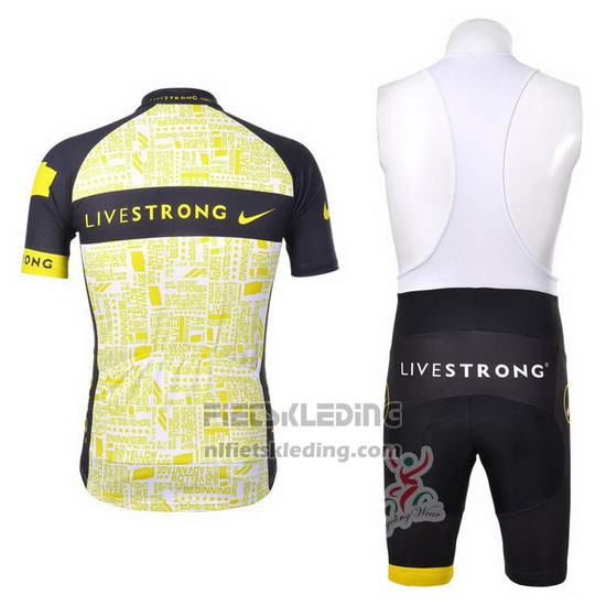 2012 Fietskleding Livestrong Zwart en Geel Korte Mouwen en Koersbroek