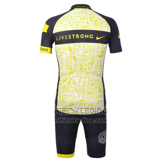2012 Fietskleding Livestrong Zwart en Geel Korte Mouwen en Koersbroek