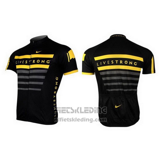 2013 Fietskleding Livestrong Zwart en Geel Korte Mouwen en Koersbroek