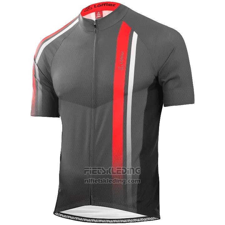2020 Fietskleding Loffler Zwart Wit Rood Korte Mouwen en Koersbroek