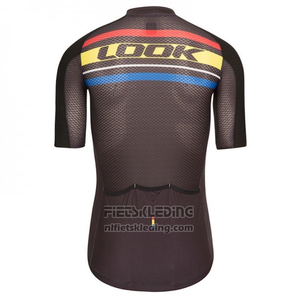 2017 Fietskleding Look Aero Carrera Zwart en Geel Korte Mouwen en Koersbroek