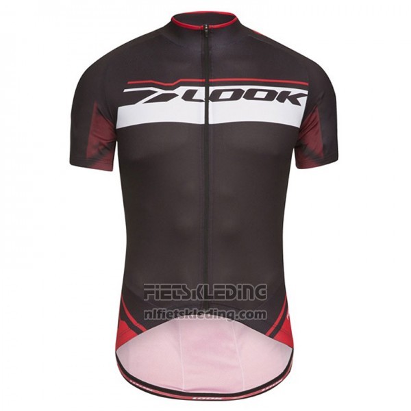 2017 Fietskleding Look Pro Equipo Zwart en Rood Korte Mouwen en Koersbroek