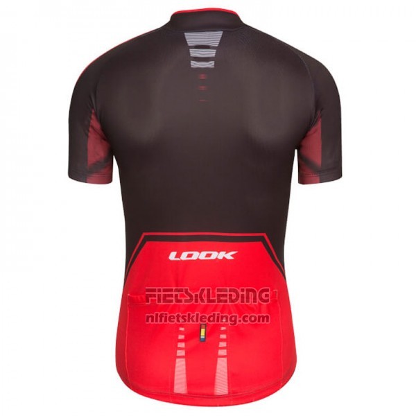2017 Fietskleding Look Pro Equipo Zwart en Rood Korte Mouwen en Koersbroek