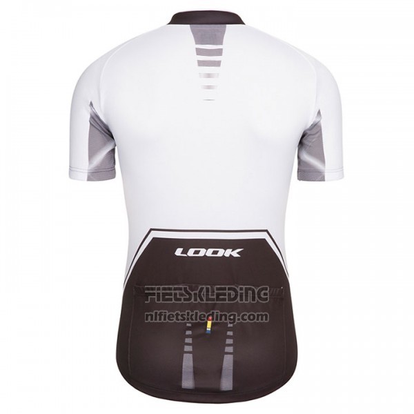 2017 Fietskleding Look Pro Equipo Zwart en Wit Korte Mouwen en Koersbroek