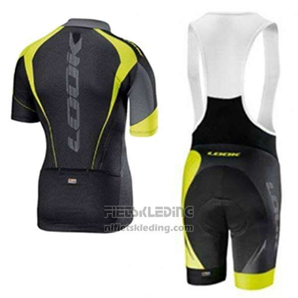 2017 Fietskleding Look Zwart en Groen Korte Mouwen en Koersbroek
