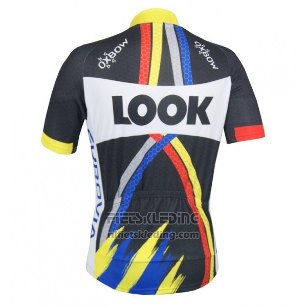 2018 Fietskleding Look Zwart Geel Blauw Korte Mouwen en Koersbroek