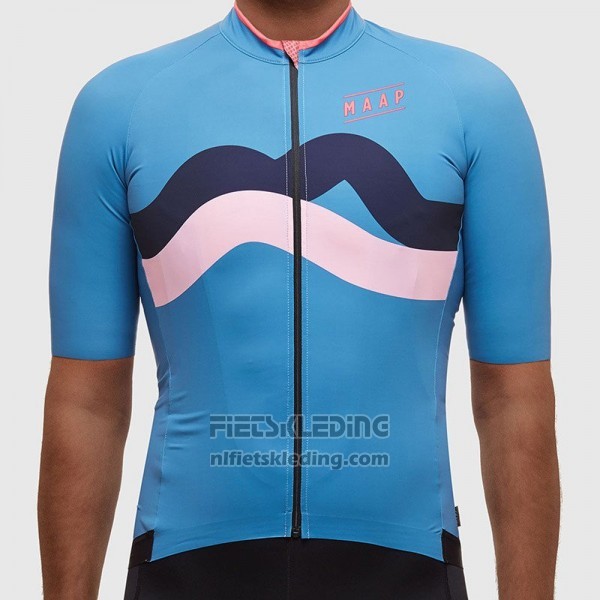2017 Fietskleding Maap Fat Stripe Blauw Korte Mouwen en Koersbroek