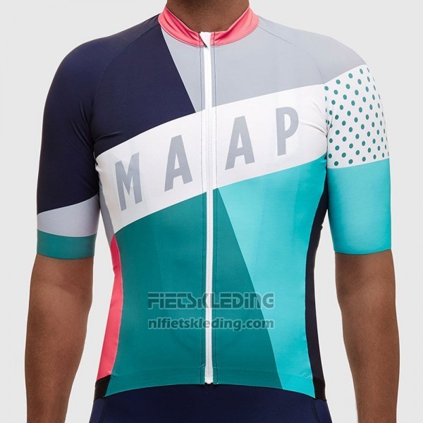 2017 Fietskleding Maap Grijs en Azuur Korte Mouwen en Koersbroek