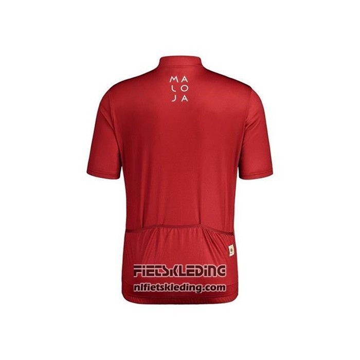 2020 Fietskleding Maloja Rood Wit Korte Mouwen en Koersbroek