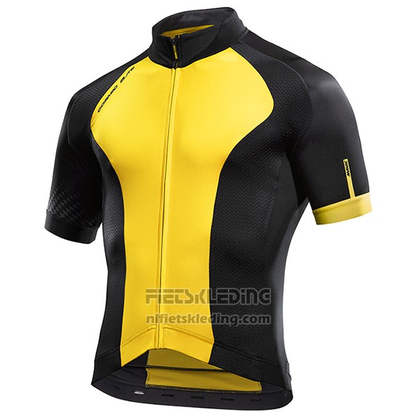 2017 Fietskleding Mavic Geel en Zwart Korte Mouwen en Koersbroek