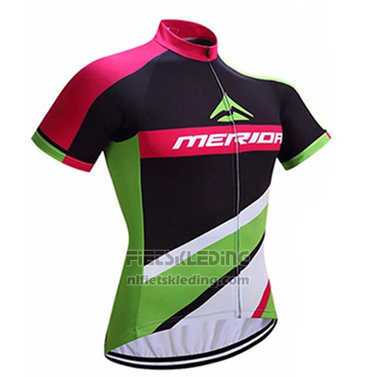 2017 Fietskleding Merida Rood en Groen Korte Mouwen en Koersbroek