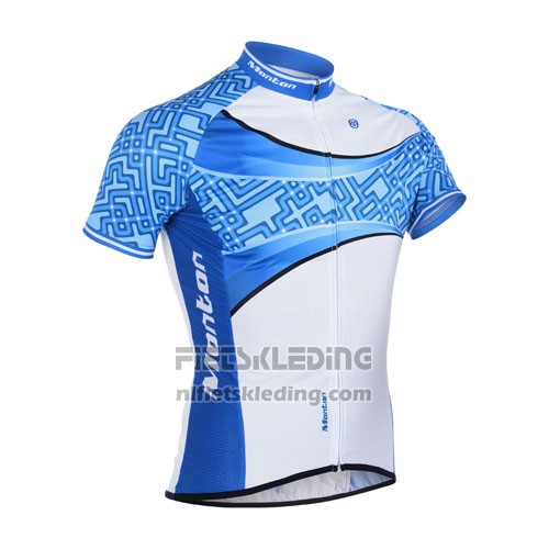 2014 Fietskleding Monton Azuur en Wit Korte Mouwen en Koersbroek