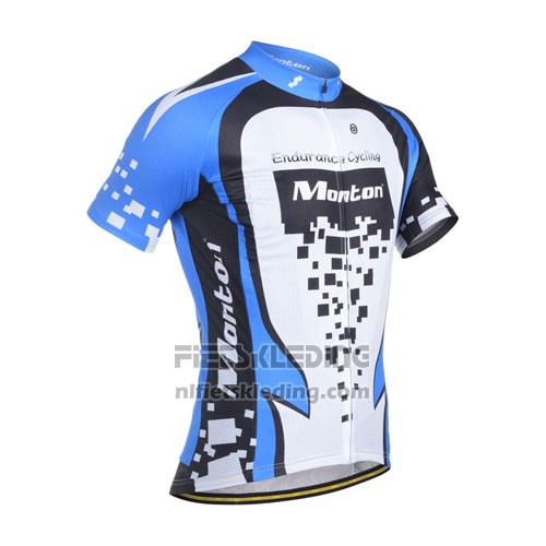2014 Fietskleding Monton Blauw en Wit Korte Mouwen en Koersbroek