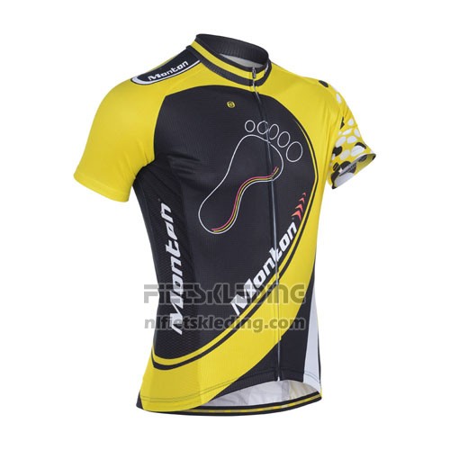 2014 Fietskleding Monton Geel en Zwart Korte Mouwen en Koersbroek