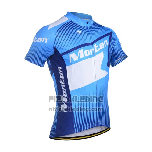 2014 Fietskleding Monton Wit en Blauw Korte Mouwen en Koersbroek