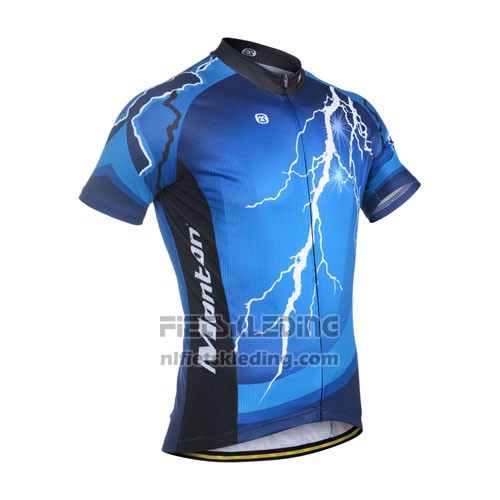 2014 Fietskleding Monton Zwart en Blauw Korte Mouwen en Koersbroek