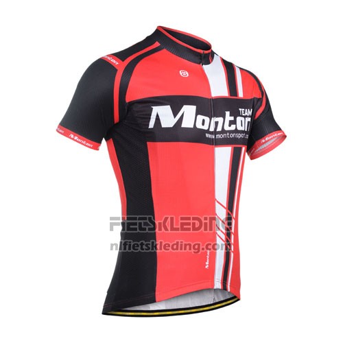2014 Fietskleding Monton Zwart en Rood Korte Mouwen en Koersbroek