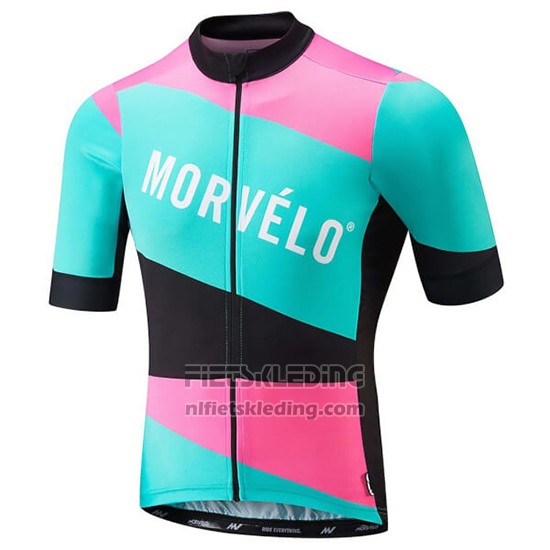 2018 Fietskleding Morvelo Groen en Roze Korte Mouwen en Koersbroek