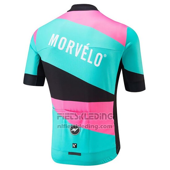 2018 Fietskleding Morvelo Groen en Roze Korte Mouwen en Koersbroek