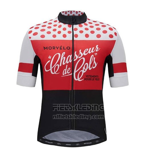 2018 Fietskleding Morvelo Rood en Zwart Korte Mouwen en Koersbroek