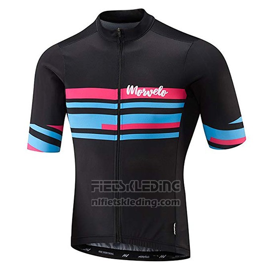 2018 Fietskleding Morvelo Zwart en Blauw Korte Mouwen en Koersbroek
