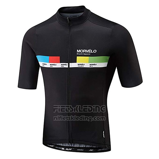 2018 Fietskleding Morvelo Zwart en Geel Korte Mouwen en Koersbroek