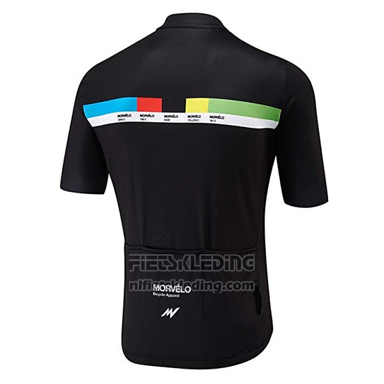 2018 Fietskleding Morvelo Zwart en Geel Korte Mouwen en Koersbroek