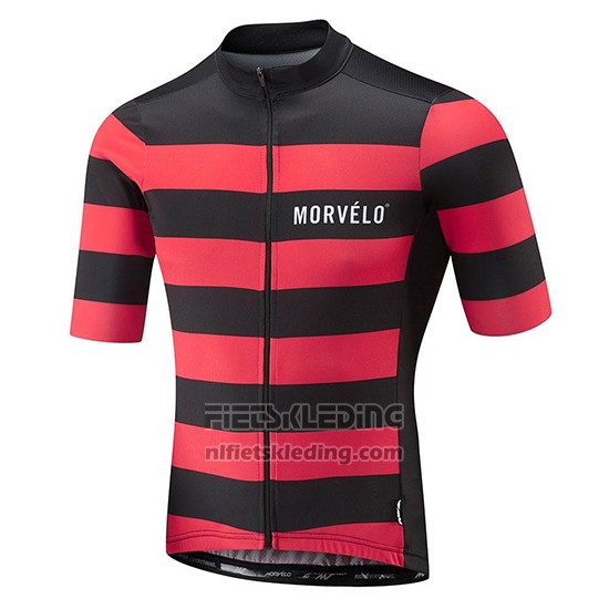 2018 Fietskleding Morvelo Zwart en Rood Korte Mouwen en Koersbroek